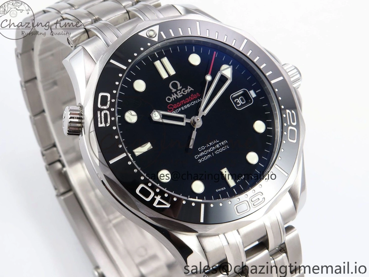 0315 Seamaster Diver 300M OMF 1:1 Best Edition Black Ceramic Black Dial on SS Bracelet A Seasonal 7708